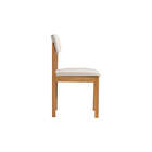 Cadeira De Jantar Cora Estofada - Mel E Tecido Creme - Meu Mó