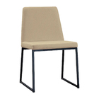 Cadeira De Jantar Decorativa Base Aço Preto Javé Linho Bege G