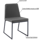 Cadeira De Jantar Decorativa Base Aço Preto Javé Velosuede Ch