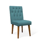 Cadeira De Jantar Decorativa Gabi Suede Azul Turquesa