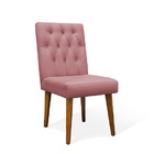 Cadeira De Jantar Decorativa Gabi Suede Rosa