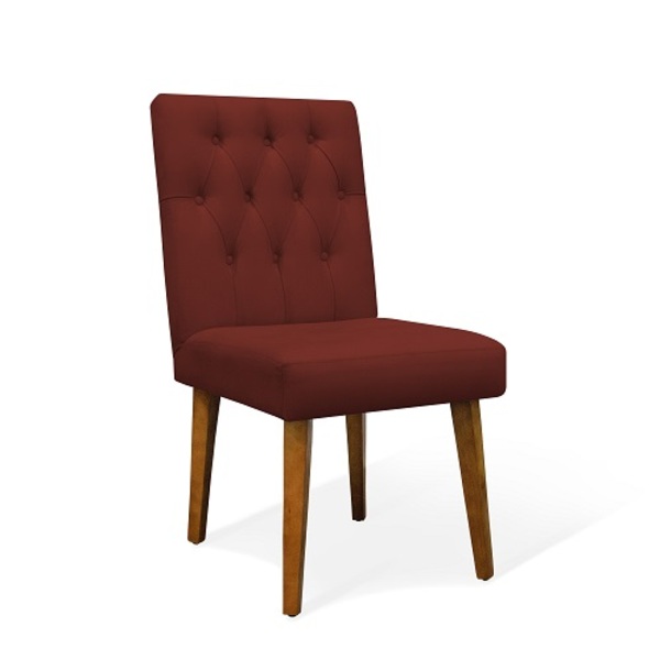 Cadeira De Jantar Decorativa Gabi Suede Vinho