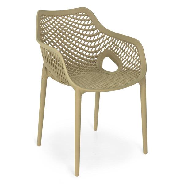 Cadeira De Jantar Design Suits Com Braço Empilhável Em Polipr