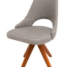 Cadeira De Jantar Droop Giratória Revestida Em Tecido Linho C