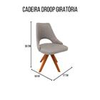 Cadeira De Jantar Droop Giratória Revestida Em Tecido Linho C