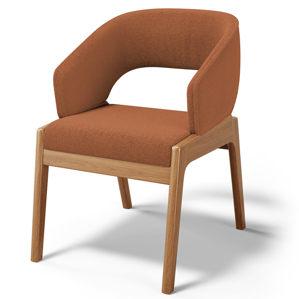 Cadeira De Jantar E Estar Living Estofada Lince L02 Bouclê Te