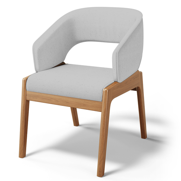 Cadeira De Jantar E Estar Living Estofada Lince L02 Linho Cin