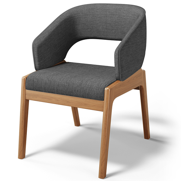 Cadeira De Jantar E Estar Living Estofada Lince L02 Linho Cin