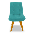 Cadeira De Jantar Eames Estofada Suede Azul Turquesa - Montan