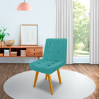 Cadeira De Jantar Eames Estofada Suede Azul Turquesa - Montan
