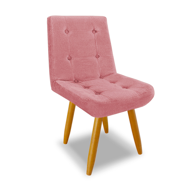 Cadeira De Jantar Eames Estofada Suede Rosa - Montanaris Decor