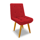 Cadeira De Jantar Eames Estofada Suede Vermelho - Montanaris