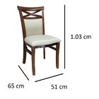 Cadeira De Jantar Eduarda Madeira Maciça Imbuia E Creme 4 Pçs