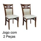 Cadeira De Jantar Eduarda Madeira Maciça Imbuia E Creme Jogo