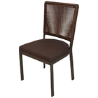 Cadeira De Jantar Em Alumínio Itapema Corda Estofado Marrom A