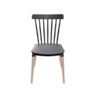 Cadeira De Jantar Em Madeira 84cm Midi Preto