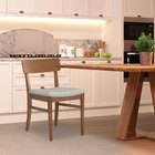 Cadeira De Jantar Em Madeira Blues Poliéster Off White/champa