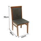 Cadeira De Jantar Em Madeira Maciça  Estofada Elys