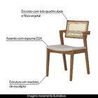 Cadeira De Jantar Encosto De Tela Demetra Poliéster Off White