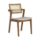 Cadeira De Jantar Encosto De Tela Demetra Poliéster Off White