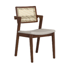 Cadeira De Jantar Encosto De Tela Demetra Poliéster Off White