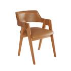 Cadeira De Jantar Esmeralda Em Madeira Maciça Jcm Couro Caram