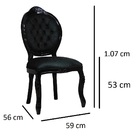 Cadeira De Jantar Estilo Antiga Medalhão Entalhada Preto