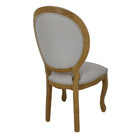 Cadeira De Jantar Estilo Antiga Medalhão Verniz Mel E Linho B