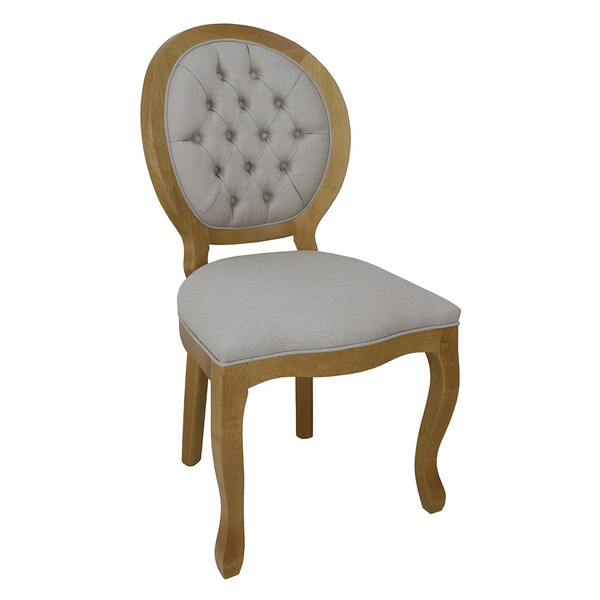 Cadeira De Jantar Estilo Antiga Medalhão Verniz Mel E Linho B