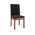 Cadeira De Jantar Estofada Crystal Cherry/veludo Preto - Stra