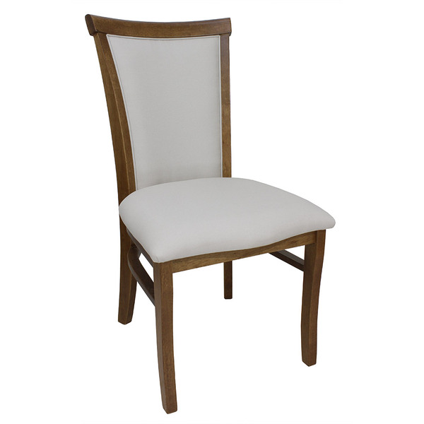 Cadeira De Jantar Estofada Dora Verniz Imbuia E Linho Bege Cl
