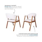 Cadeira De Jantar Estofada Em Madeira Maciça E Corino Dalia B