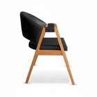 Cadeira De Jantar Estofada Em Madeira Maciça E Courino Hibisc