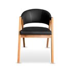 Cadeira De Jantar Estofada Em Madeira Maciça E Courino Hibisc