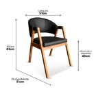 Cadeira De Jantar Estofada Em Madeira Maciça E Courino Hibisc