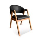 Cadeira De Jantar Estofada Em Madeira Maciça E Courino Hibisc