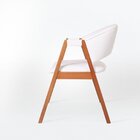 Cadeira De Jantar Estofada Em Madeira Maciça E Courino Hibisc