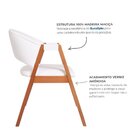 Cadeira De Jantar Estofada Em Madeira Maciça E Courino Hibisc