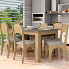 Cadeira De Jantar Estofada Hannah Tecido Geométrico Base Made