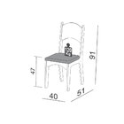 Cadeira De Jantar Estofada Hannah Tecido Geométrico Base Made