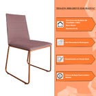 Cadeira De Jantar Estofada Lille Base Bronze Veludo Rosê - Mo
