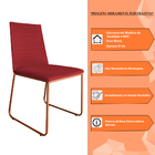 Cadeira De Jantar Estofada Lille Base Bronze Veludo Vermelho