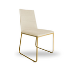 Cadeira De Jantar Estofada Lille Base Gold Veludo Bege - Mont