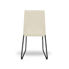 Cadeira De Jantar Estofada Lille Base Preta Veludo Bege - Mon