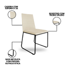 Cadeira De Jantar Estofada Lille Base Preta Veludo Bege - Mon