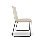 Cadeira De Jantar Estofada Lille Base Preta Veludo Bege - Mon