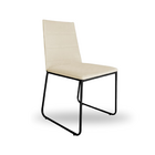 Cadeira De Jantar Estofada Lille Base Preta Veludo Bege - Mon