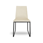 Cadeira De Jantar Estofada Lille Base Preta Veludo Bege - Mon