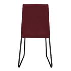 Cadeira De Jantar Estofada Lille Base Preta Veludo Bordô - Mo