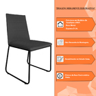 Cadeira De Jantar Estofada Lille Base Preta Veludo Cinza - Mo